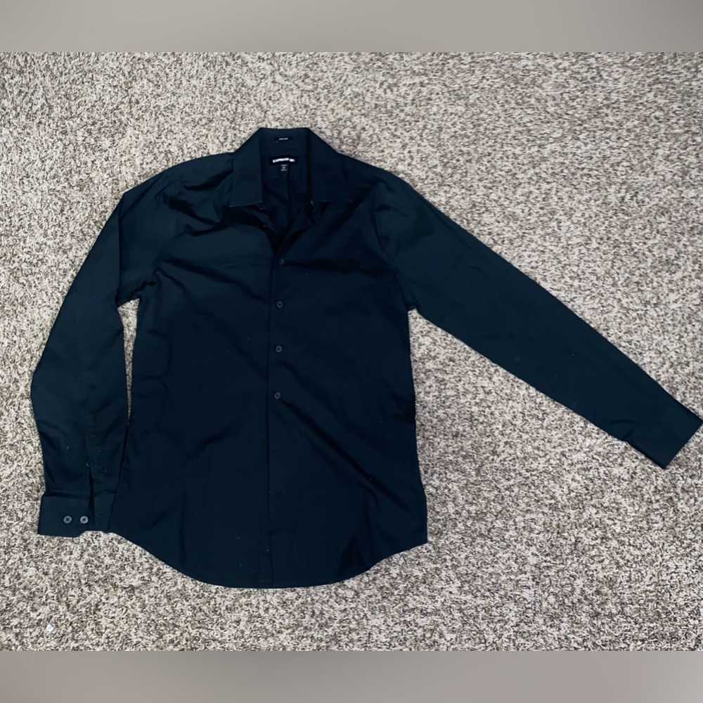 Express Black Men’s Button Up Extra Slim